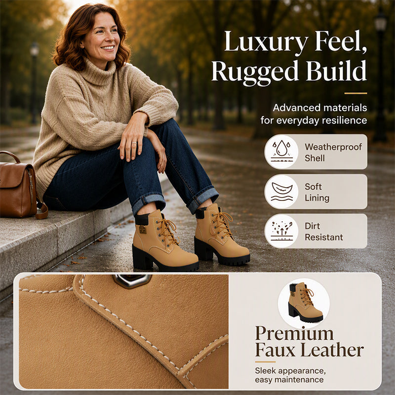 Women's Winter Chunky Block Heel Boots