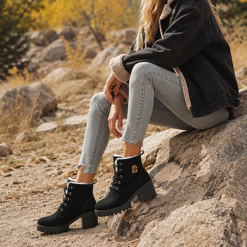 Women's Winter Chunky Block Heel Boots