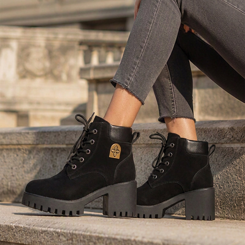 Women's Winter Chunky Block Heel Boots