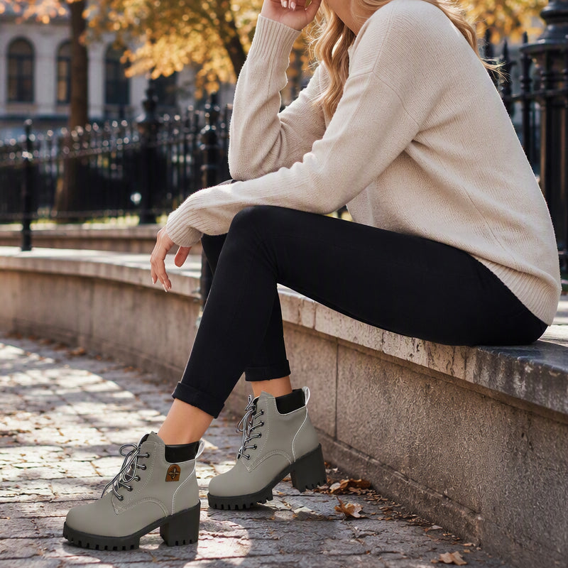 Women's Winter Chunky Block Heel Boots