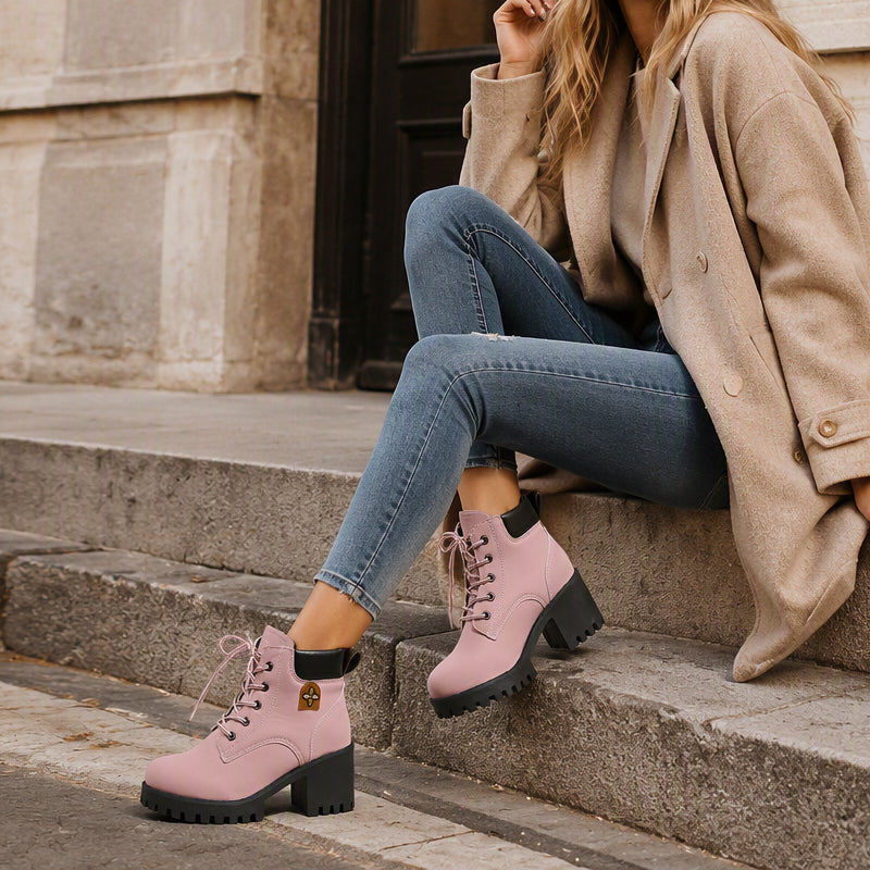 Women's Winter Chunky Block Heel Boots
