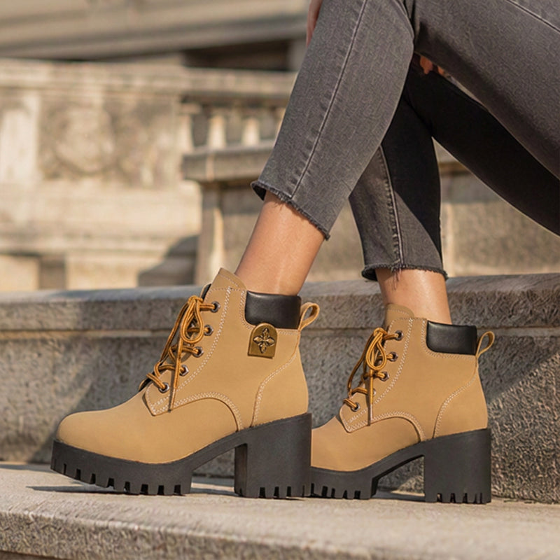 Women's Winter Chunky Block Heel Boots