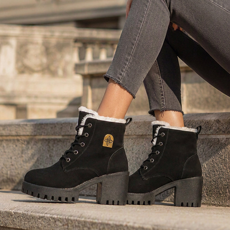 Women's Winter Chunky Block Heel Boots