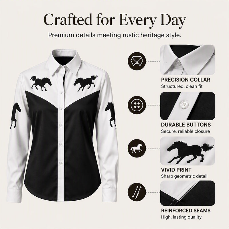 Women's Vintage Geometric Print Shirt