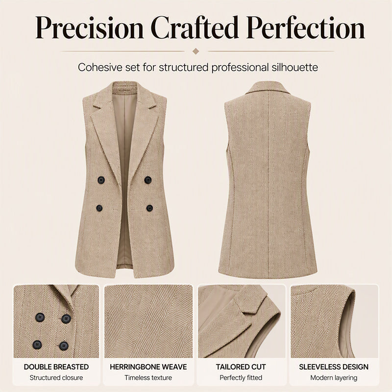 Women's Double-Breasted Blazer Vest