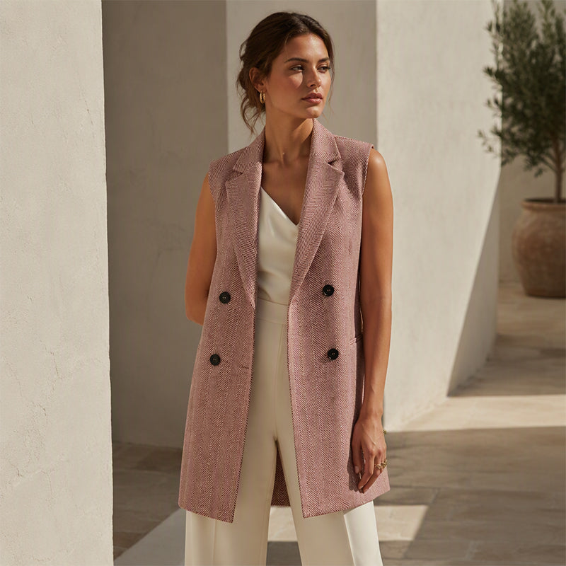 Women's Double-Breasted Blazer Vest