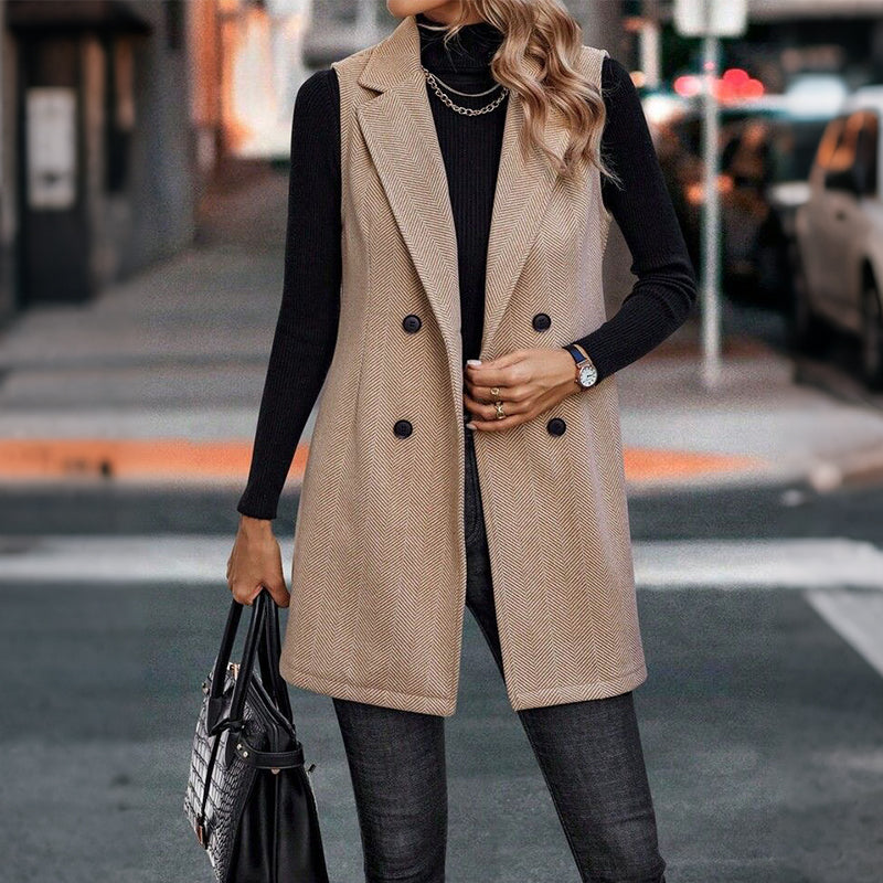 Women's Double-Breasted Blazer Vest