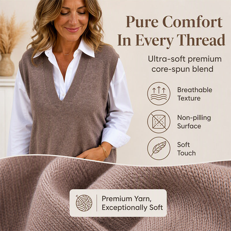 Women's Casual V-Neck Knit Vest