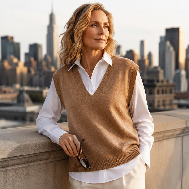 Women's Casual V-Neck Knit Vest