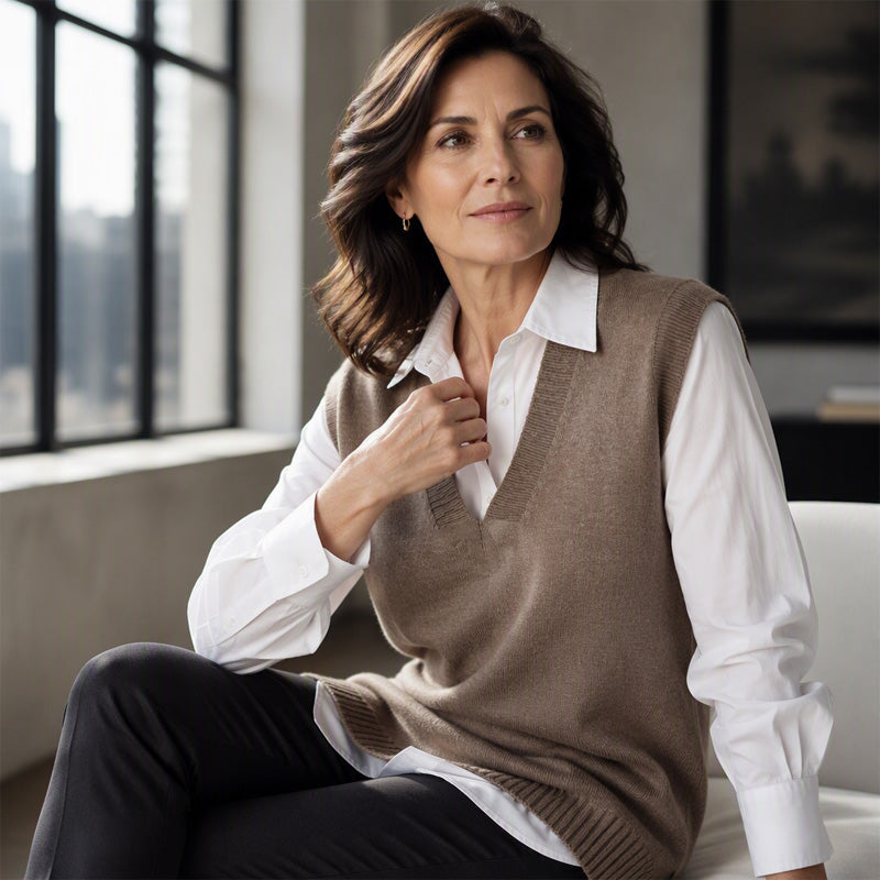 Women's Casual V-Neck Knit Vest