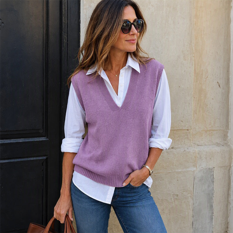 Women's Casual V-Neck Knit Vest