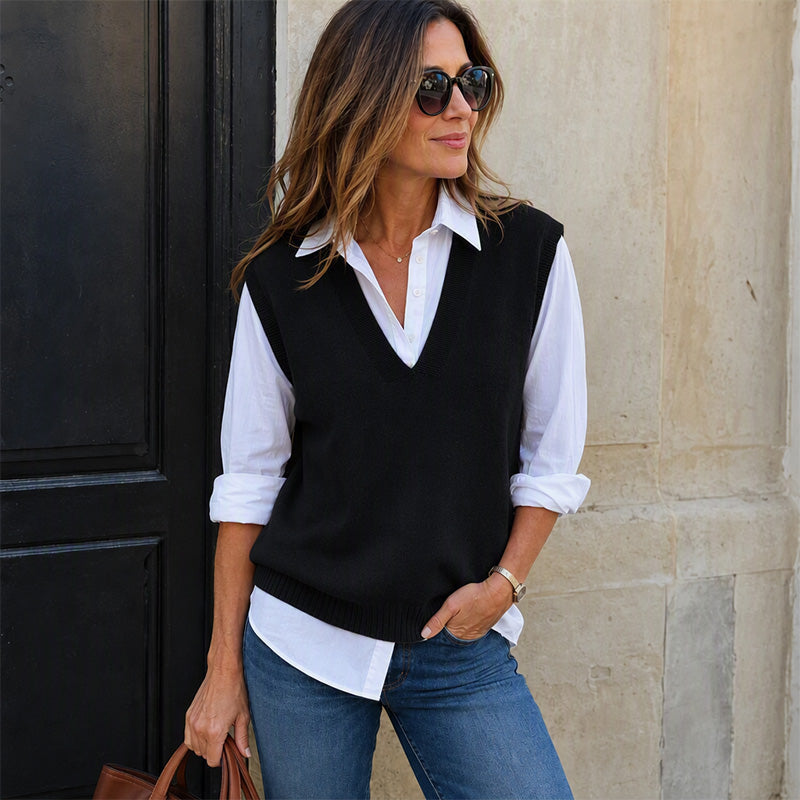 Women's Casual V-Neck Knit Vest