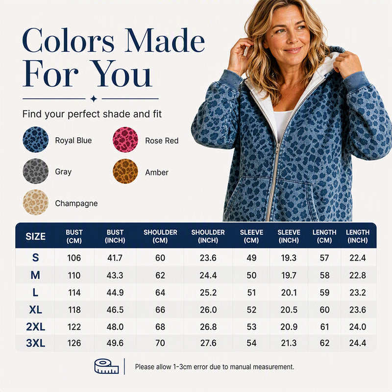 Women's Leopard Print Zip-Up Hoodie