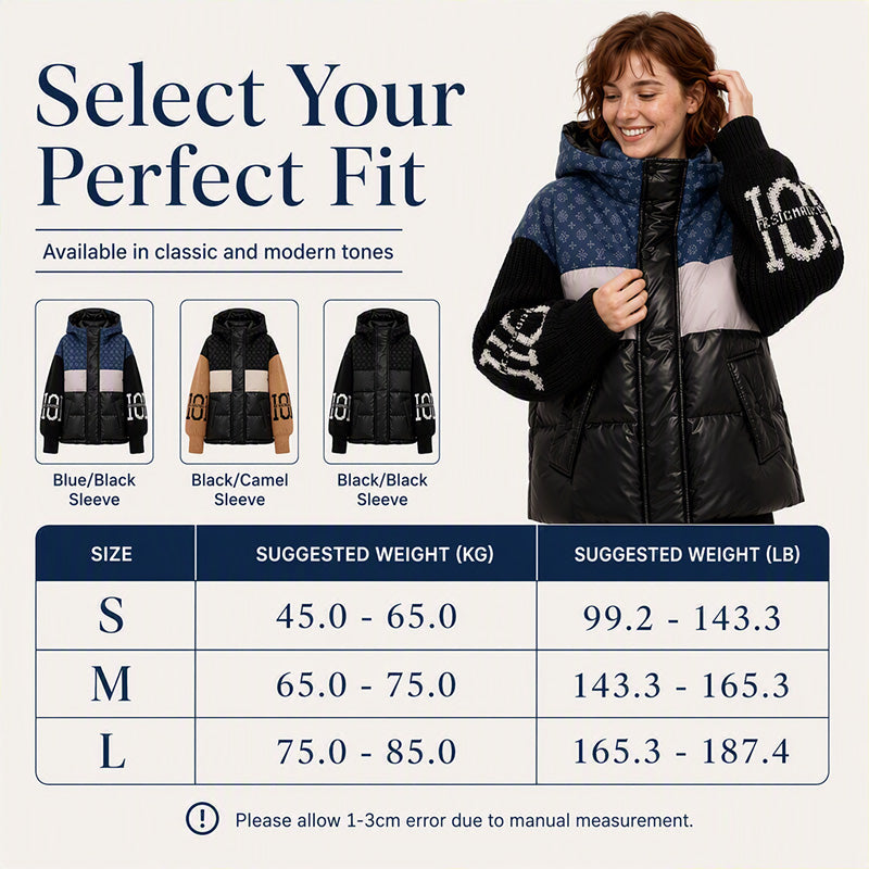 Women's Patchwork Hooded Puffer Jacket