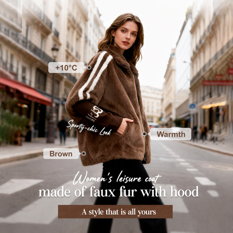 Women's Casual Hooded Zip-Up Coat