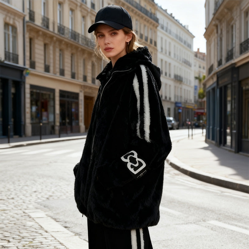 Women's Casual Hooded Zip-Up Coat
