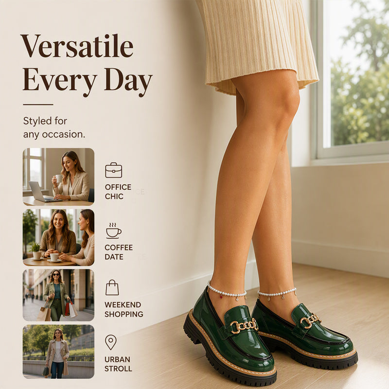 Women's Retro British Style Platform Loafers