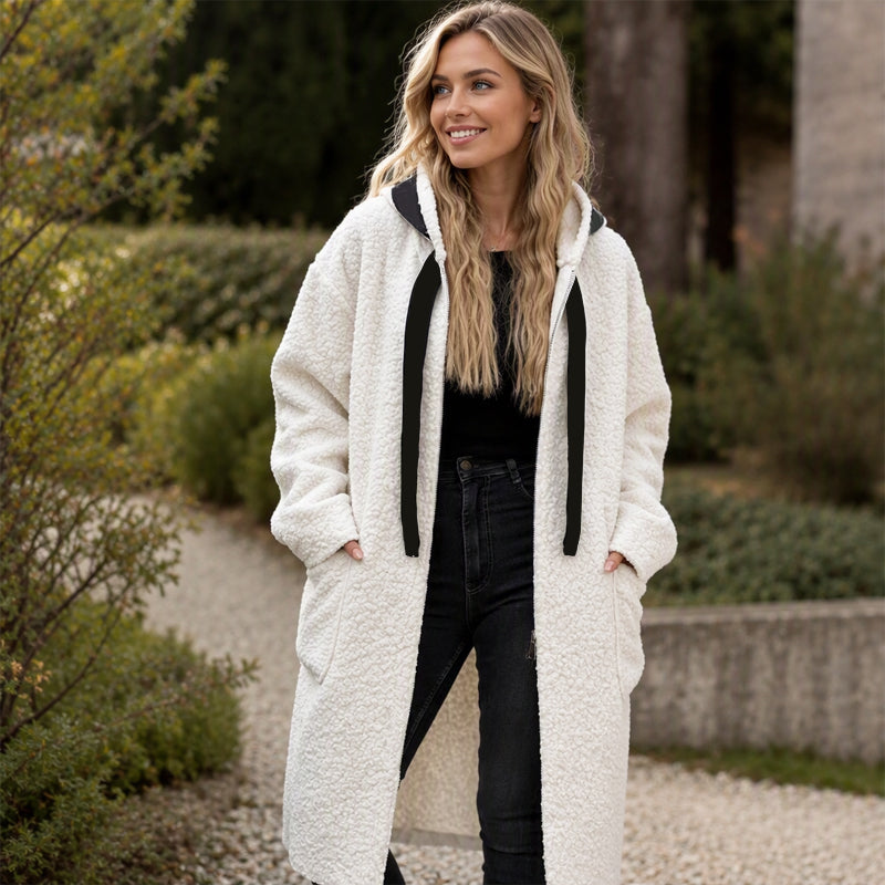 Women's Cozy Long Faux Fur Hooded Coat