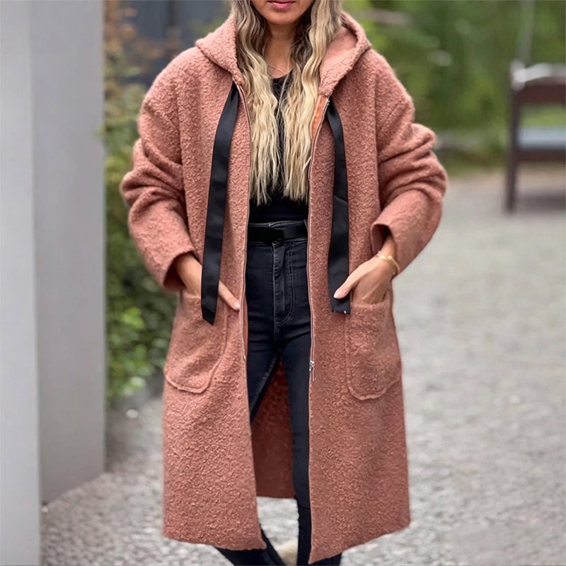 Women's Cozy Long Faux Fur Hooded Coat