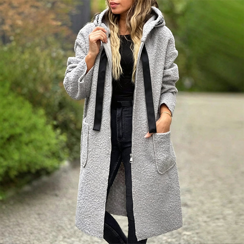 Women's Cozy Long Faux Fur Hooded Coat