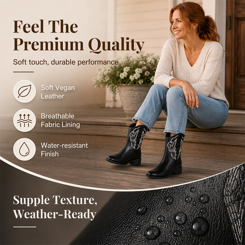 Women's Retro Embroidered Cowboy Boots