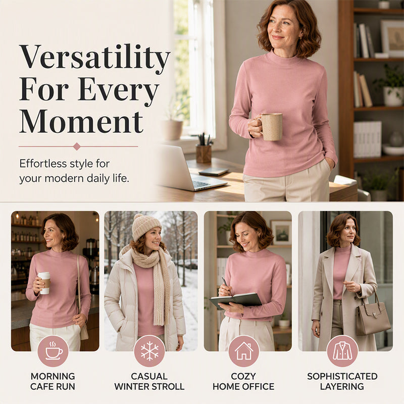 Women's Thermal Cozy Mock Neck Top