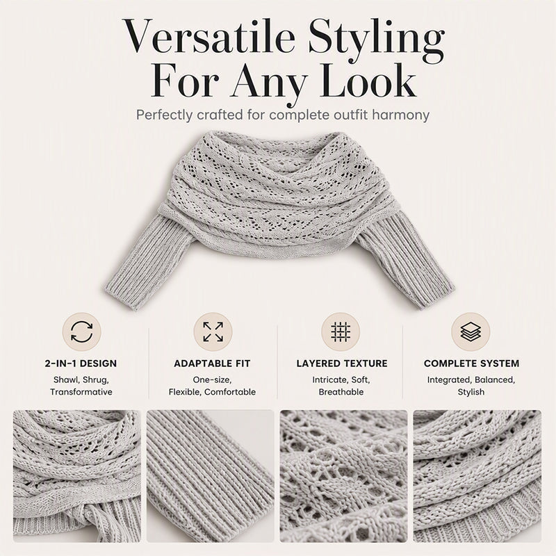 Women's Knit Scarf with Sleeves