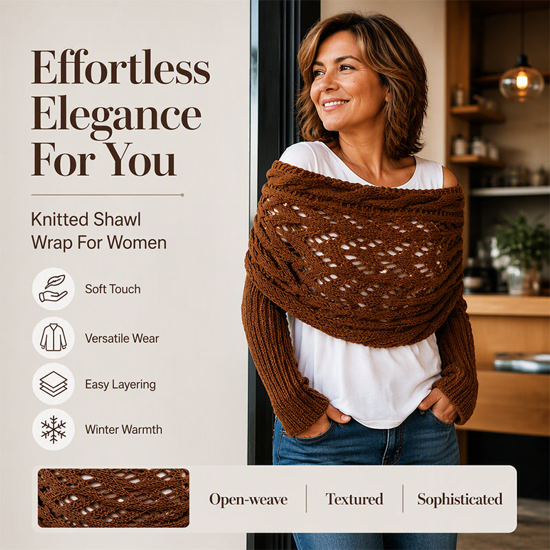 Women's Knit Scarf with Sleeves