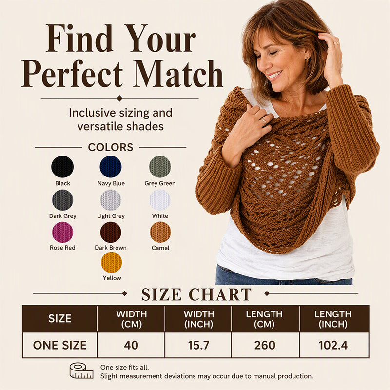 Women's Knit Scarf with Sleeves