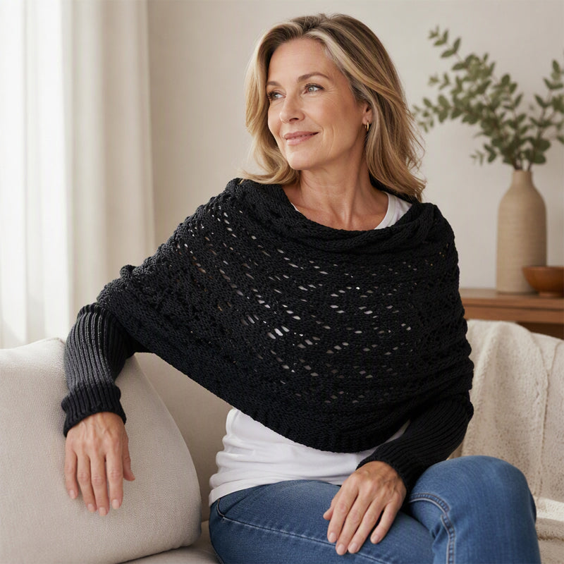 Women's Knit Scarf with Sleeves
