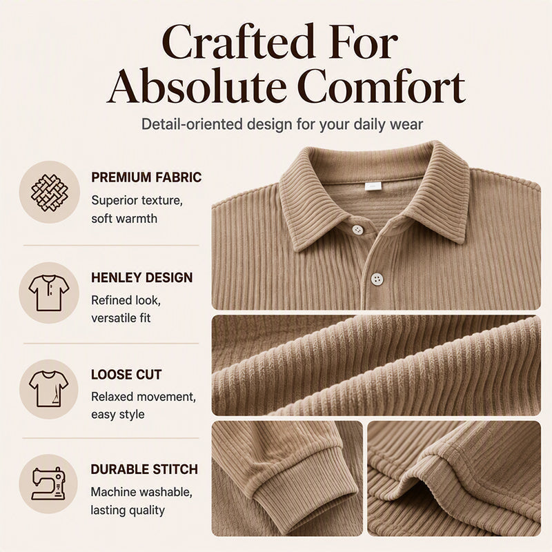Men's Retro Corduroy Long Sleeve Top
