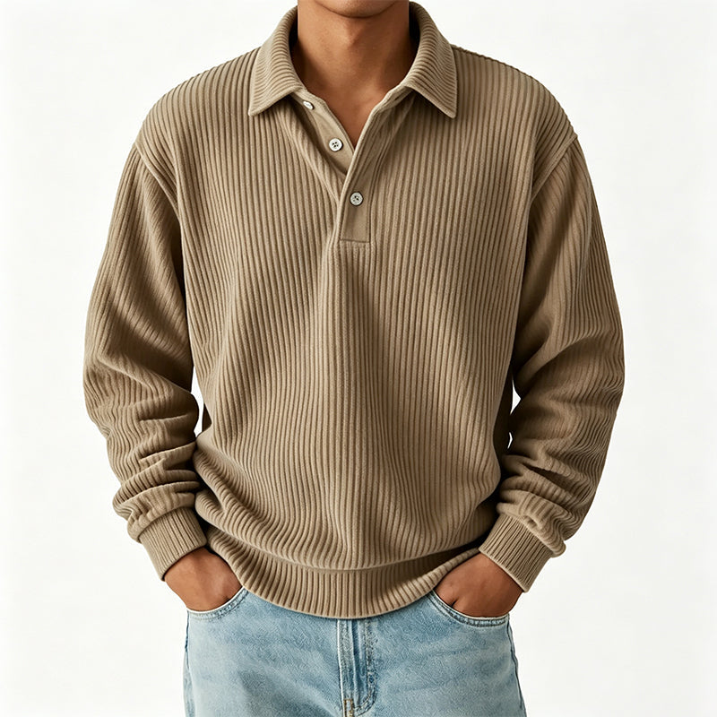 Men's Retro Corduroy Long Sleeve Top