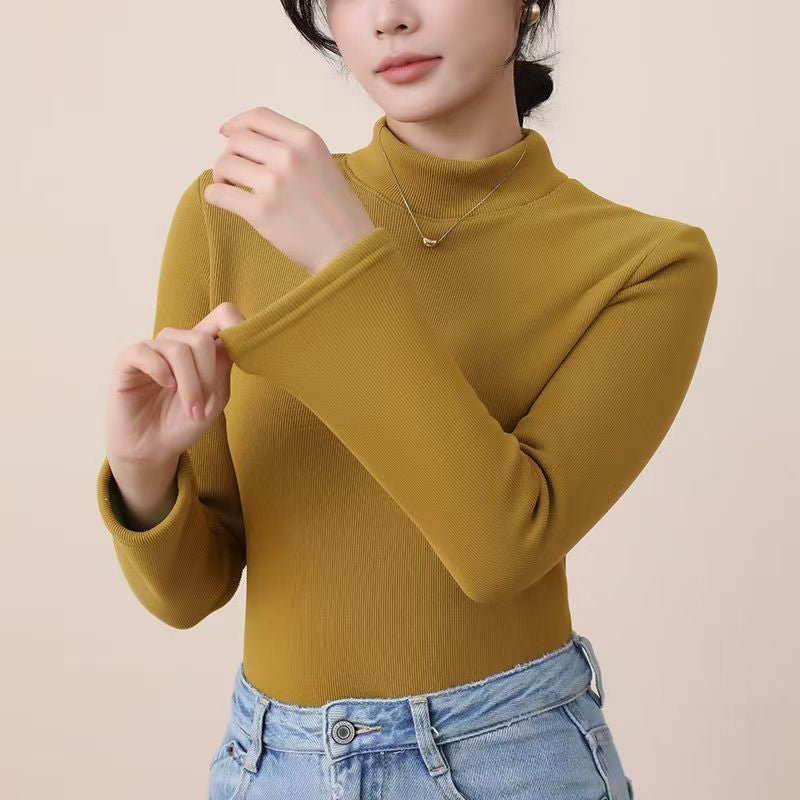 Women's Warm-Lined Mock Neck Fitted Top