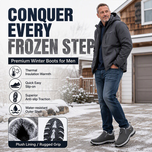 Men's Warm-Lined Slip-On Snow Boots