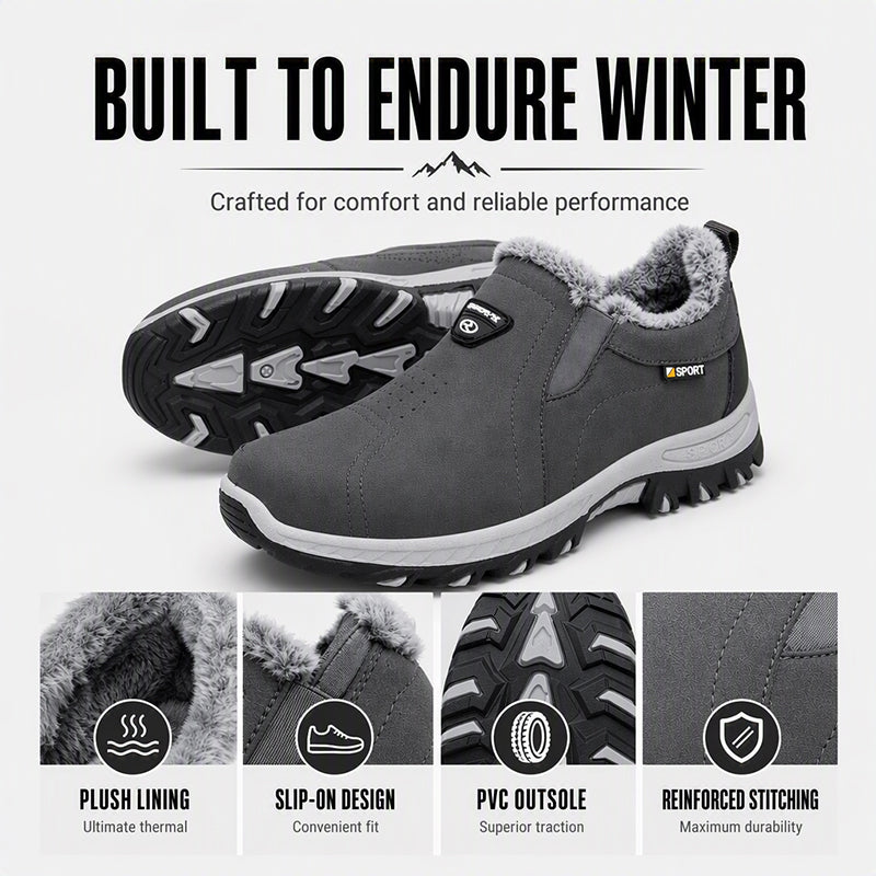 Men's Warm-Lined Slip-On Snow Boots