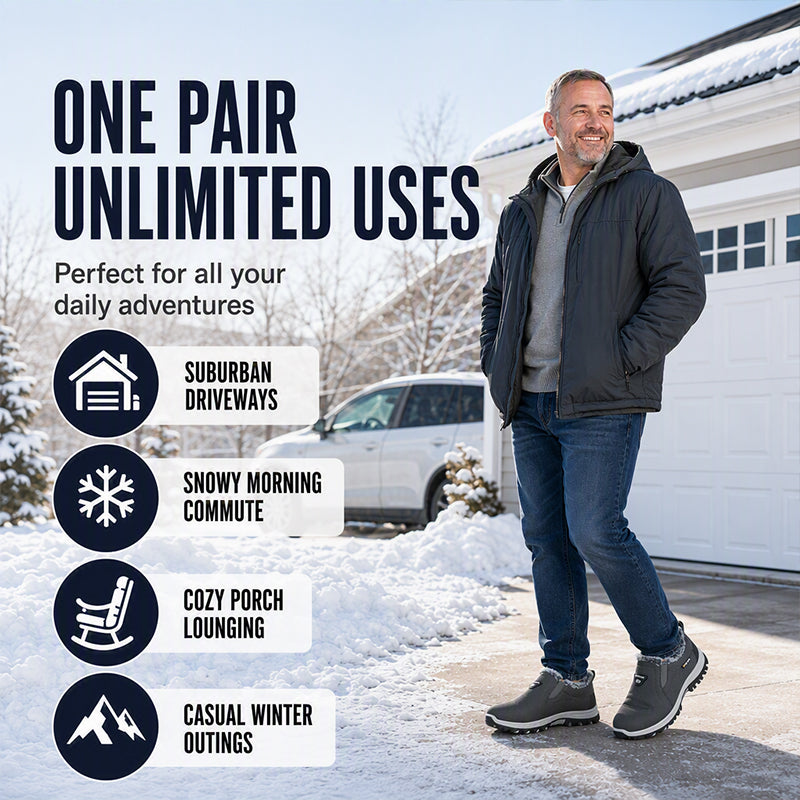 Men's Warm-Lined Slip-On Snow Boots