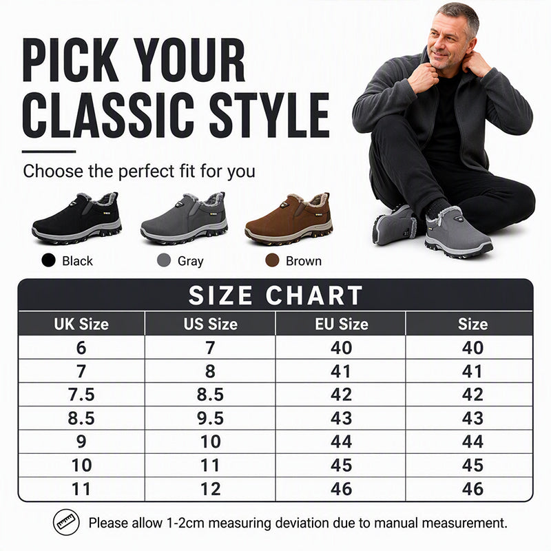 Men's Warm-Lined Slip-On Snow Boots