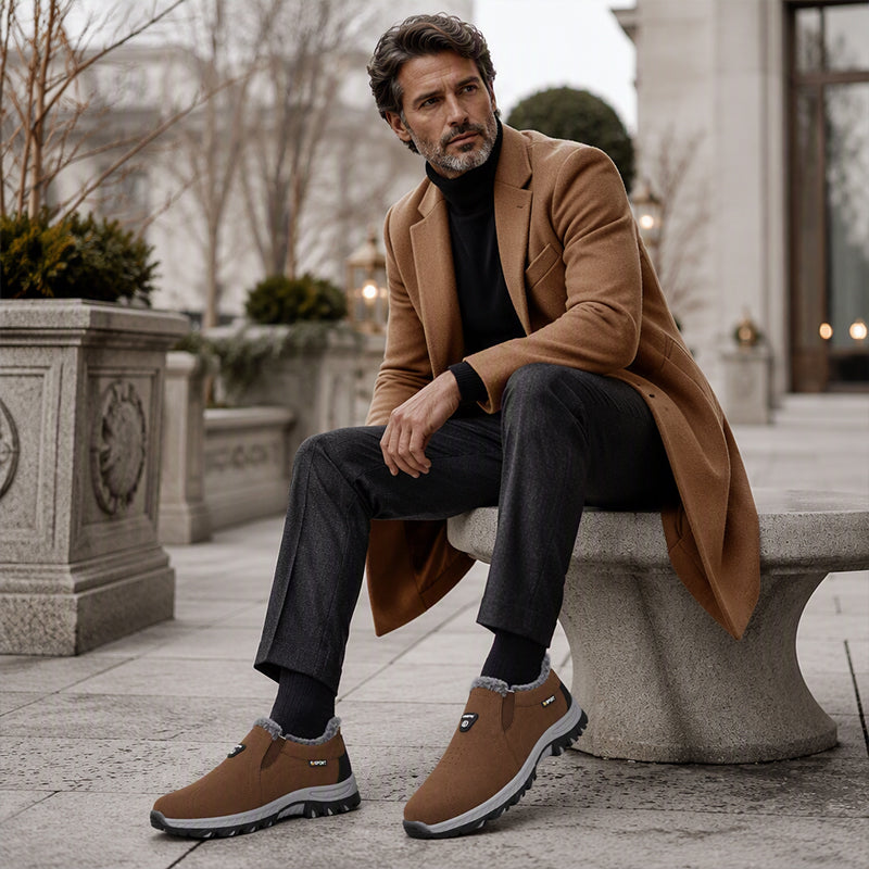 Men's Warm-Lined Slip-On Snow Boots