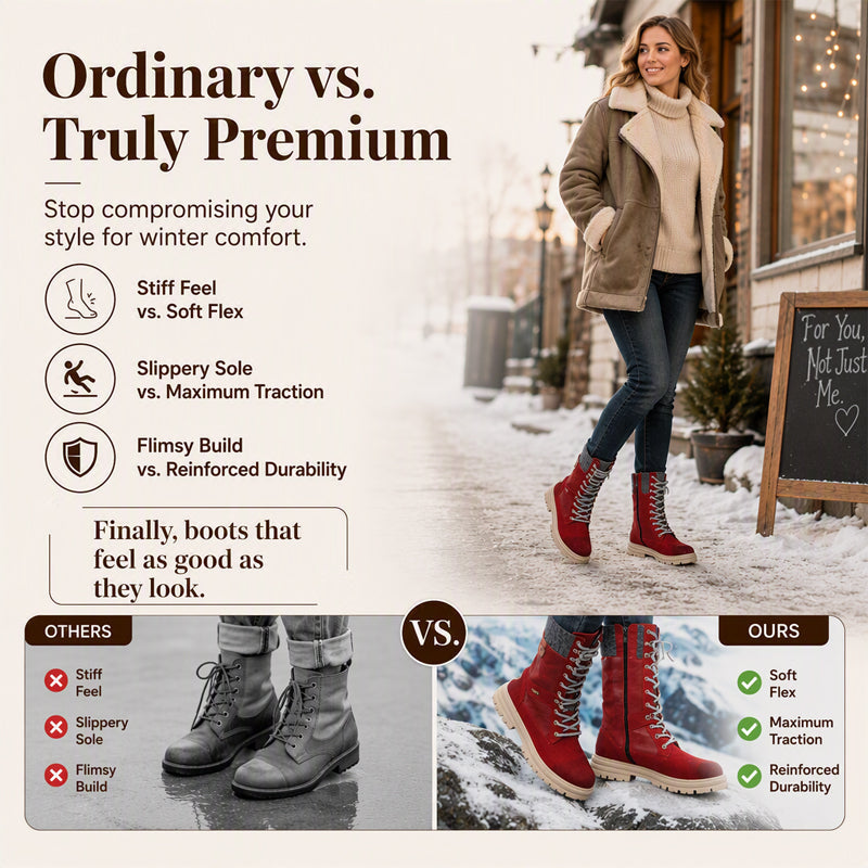 Women's Knit Collar Mid-Calf Boots