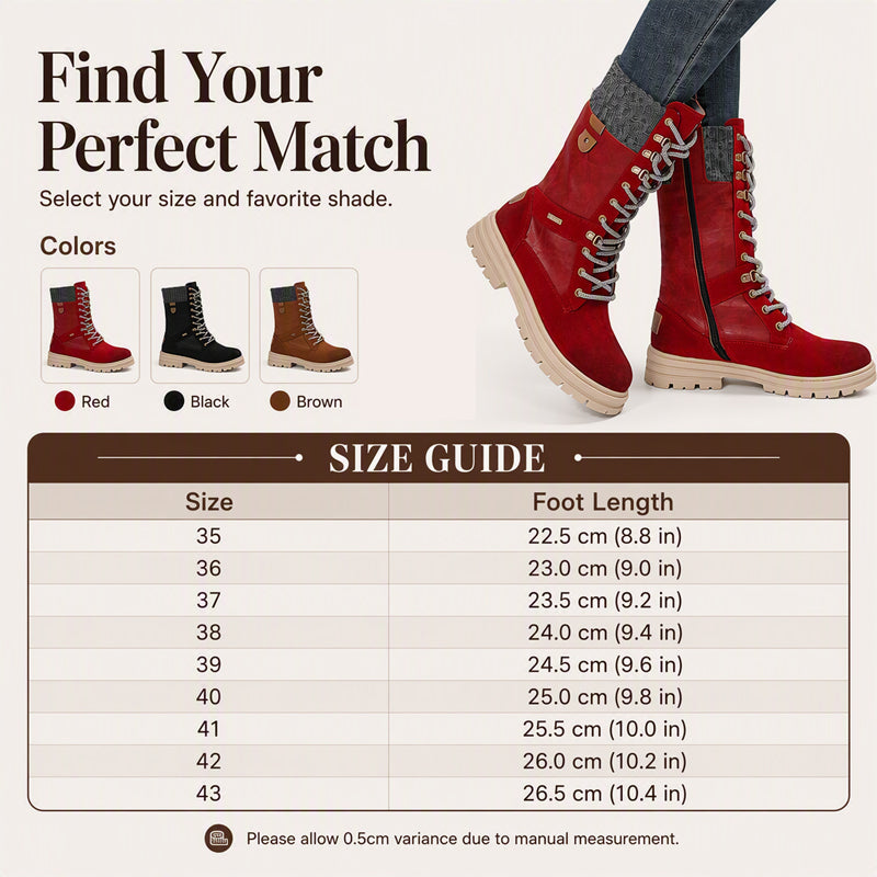 Women's Knit Collar Mid-Calf Boots