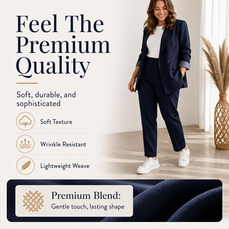 Women's Classic Blazer & Pants 2-Piece Set