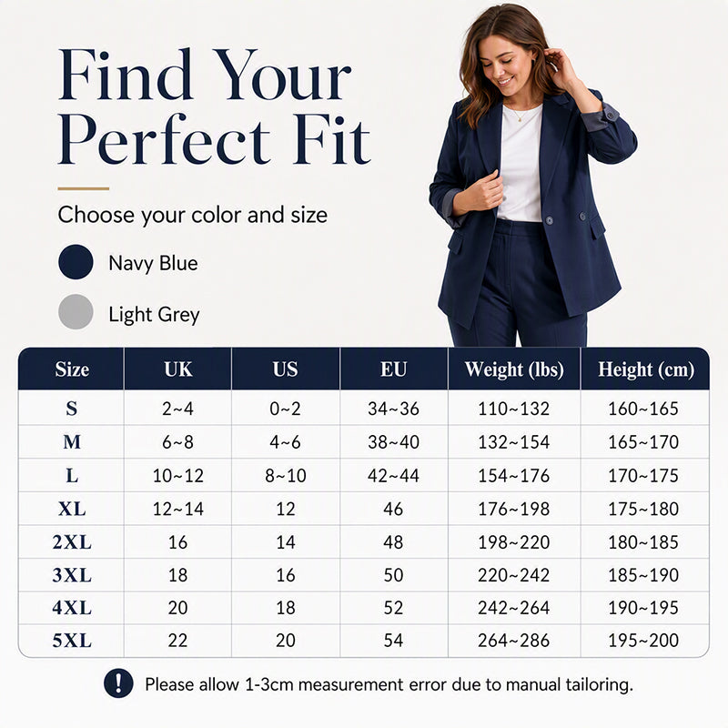 Women's Classic Blazer & Pants 2-Piece Set