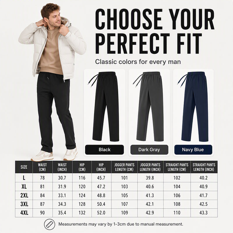 Men's Thickened Warm-Lined Tapered Pants
