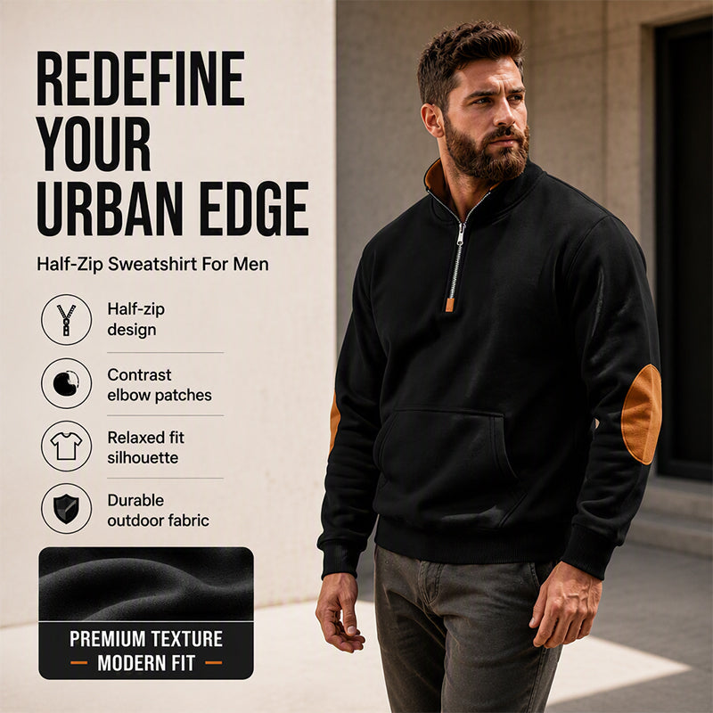 Men's Stand Collar Half-Zip Sweatshirt