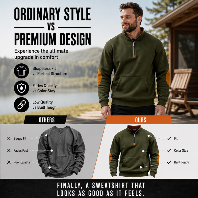 Men's Stand Collar Half-Zip Sweatshirt