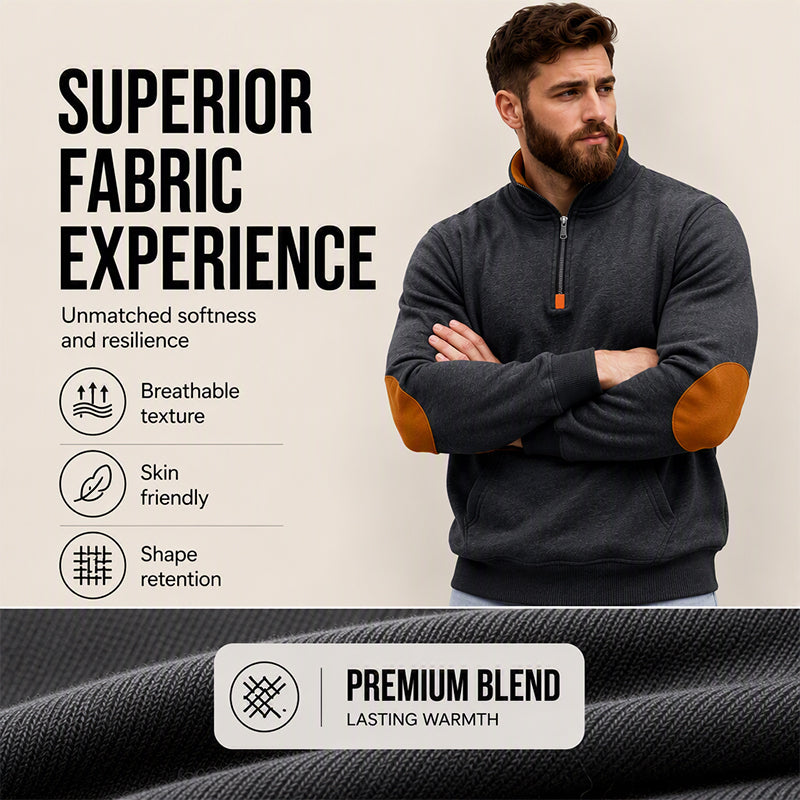 Men's Stand Collar Half-Zip Sweatshirt