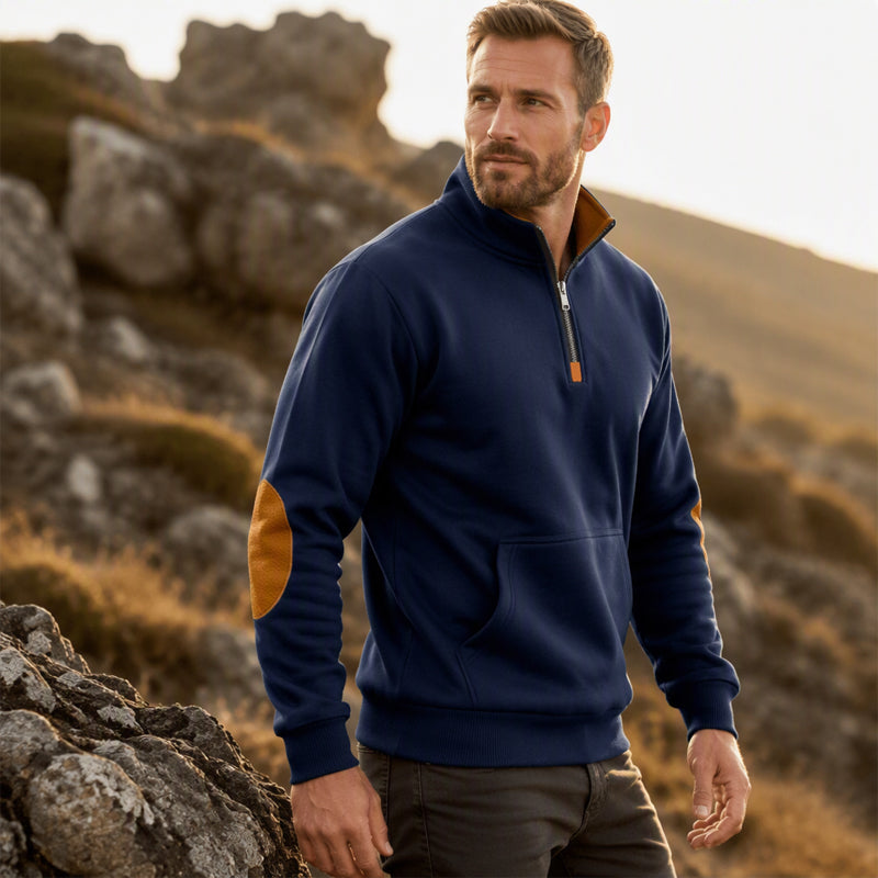 Men's Stand Collar Half-Zip Sweatshirt
