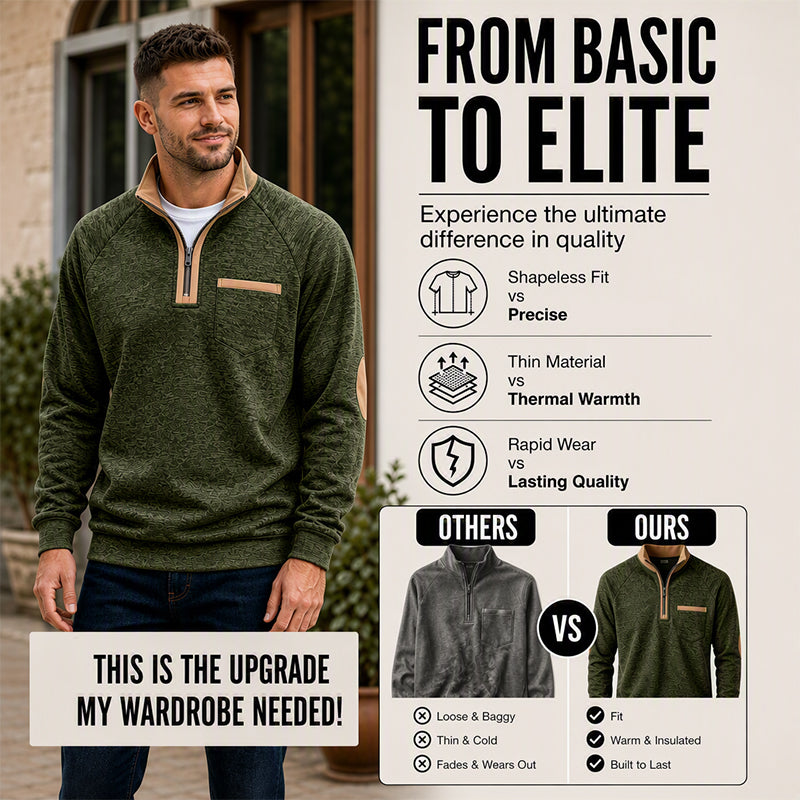 Men's Warm-Lined Quarter-Zip Pullover