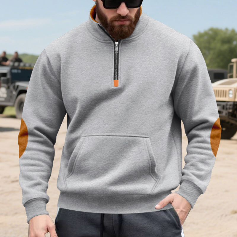 Men's Stand Collar Half-Zip Sweatshirt