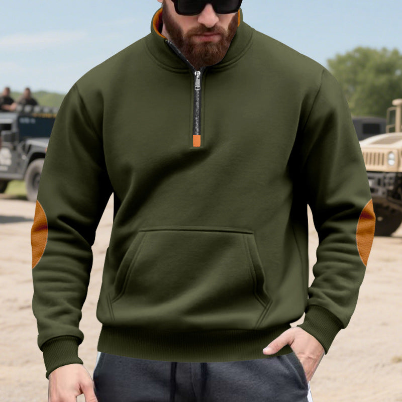 Men's Stand Collar Half-Zip Sweatshirt